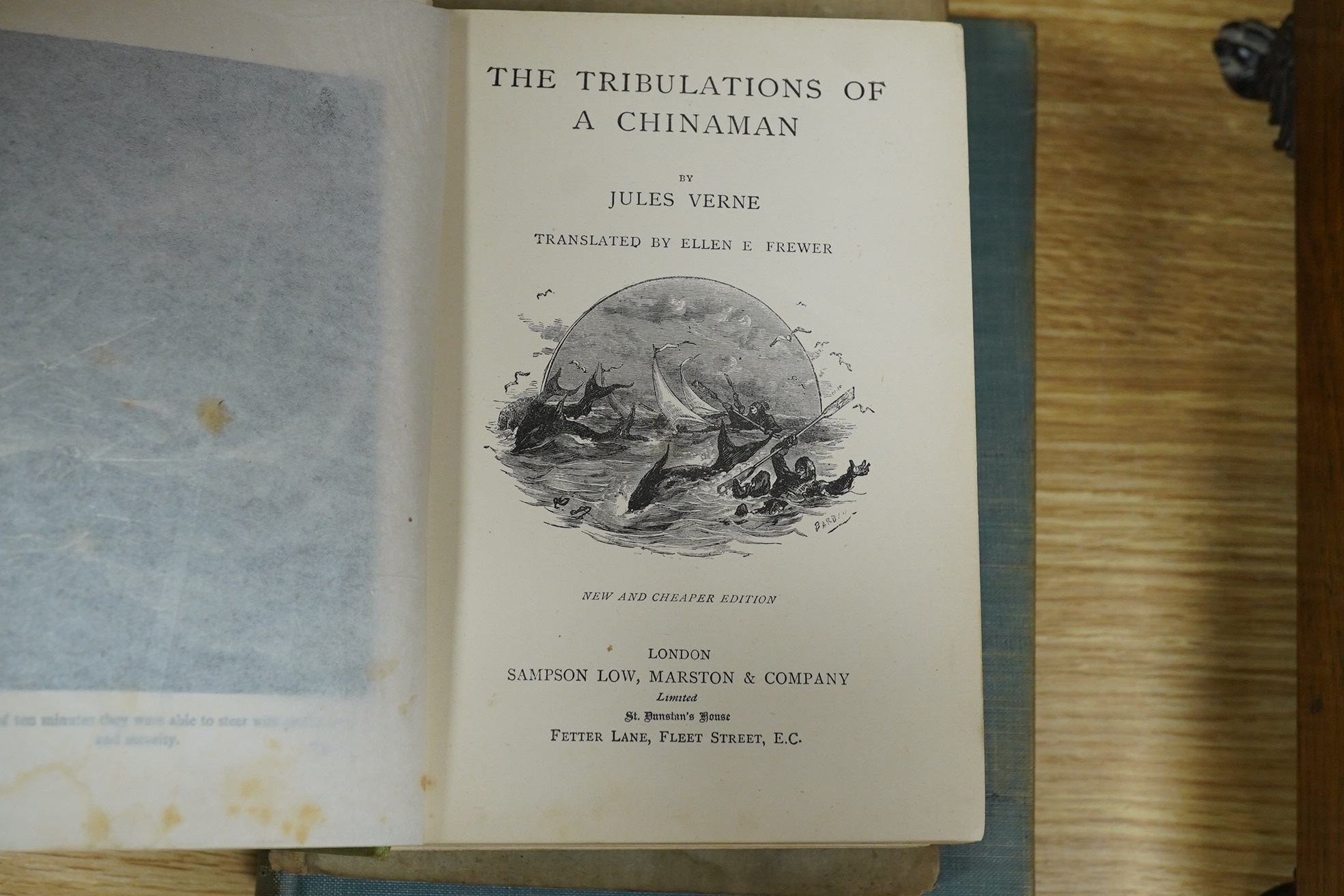 Gissing, George - By the Ionian Sea. notes of a ramble in Southern Italy. 1st edition. coloured plates, original cloth. 1901; Verne, Jules - The Tribulations of a Chinaman ... new and cheaper edition. num. plates; origin